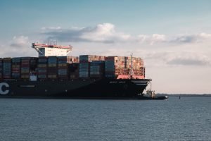 A photo of a shipping container.